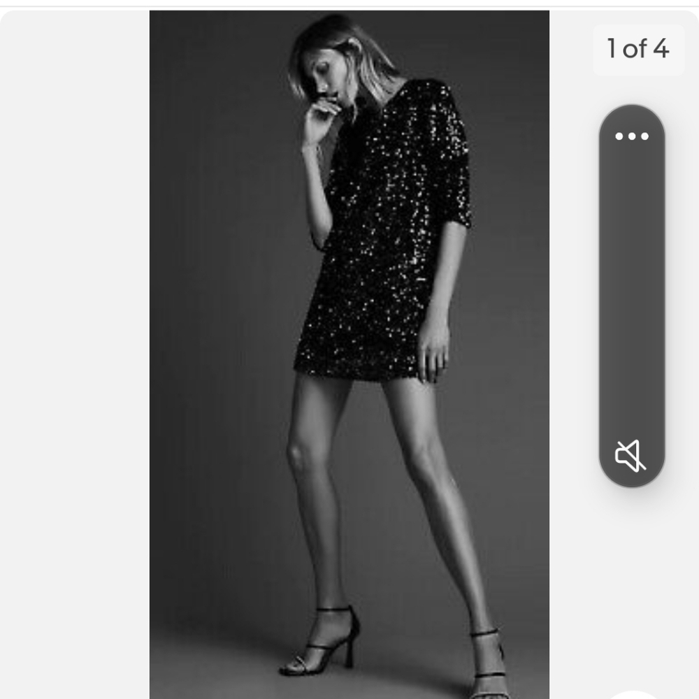 Zara (authentic) black sequin dress, new with tag, XS